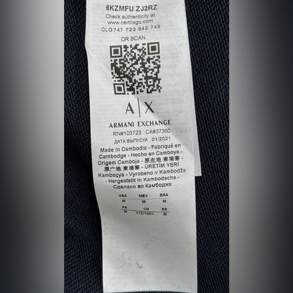 Armani Exchange Eagle Navy Sweatshirts - Picture 10 of 10